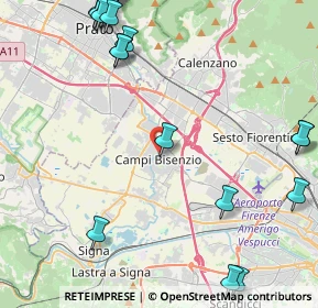 Mappa Via delle Corti, 50013 Campi Bisenzio FI, Italia (6.3625)