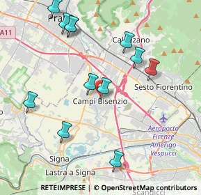 Mappa Via delle Corti, 50013 Campi Bisenzio FI, Italia (4.4475)