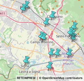 Mappa Via delle Corti, 50013 Campi Bisenzio FI, Italia (4.56667)