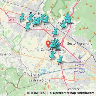 Mappa Via Ciro Menotti, 50013 Campi Bisenzio FI, Italia (3.72235)