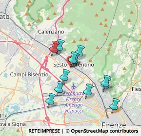 Mappa Via Cino da Pistoia, 50019 Sesto Fiorentino FI, Italia (3.09167)