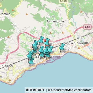 Mappa Via Giovanni Pascoli, 18038 Sanremo IM, Italia (1.30813)