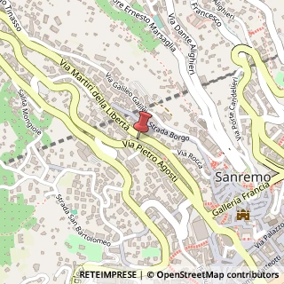Mappa Via Pietro Agosti, 182, 18038 Sanremo, Imperia (Liguria)