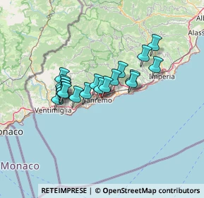 Mappa Deviazione Aurelia Bis, 18038 Sanremo IM, Italia (10.4585)