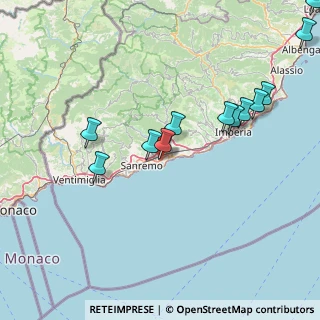 Mappa Via Frantoi e Canai 135 frazione Bussana, 18038 Sanremo IM, Italia (18.33833)
