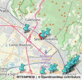 Mappa Via del Pontelungo, 50019 Sesto Fiorentino FI, Italia (6.636)