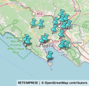Mappa Via Carso, 19121 La Spezia SP, Italia (6.5045)