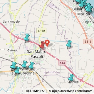 Mappa Via Bellaria Nuova, 47039 San Mauro Pascoli FC, Italia (3.9925)