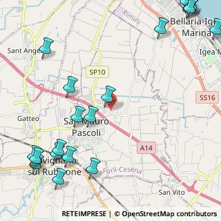 Mappa Via Bellaria Nuova, 47039 San Mauro Pascoli FC, Italia (3.402)
