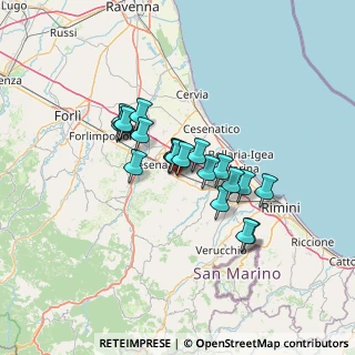 Mappa Via Corinaldo, 47020 Cesena FC, Italia (10.0035)