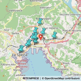 Mappa Via Liguria, 19126 La Spezia SP, Italia (1.36667)
