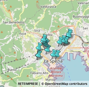 Mappa Via Gioacchino Rossini, 19122 La Spezia SP, Italia (1.30882)