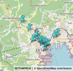 Mappa Via Gioacchino Rossini, 19122 La Spezia SP, Italia (1.334)