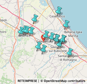 Mappa Via Bruno Buozzi, 47035 Gambettola FC, Italia (6.24824)