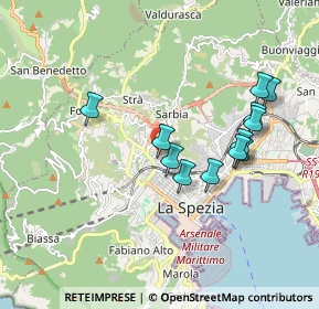Mappa Via Monteverdi Claudio, 19122 La Spezia SP, Italia (1.74833)