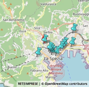 Mappa Via Monteverdi Claudio, 19122 La Spezia SP, Italia (1.44273)