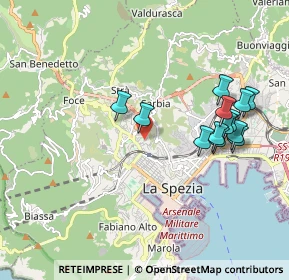 Mappa Via Monteverdi Claudio, 19122 La Spezia SP, Italia (1.95385)