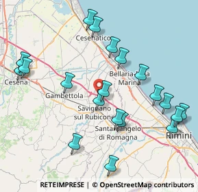 Mappa A14, 47039 Savignano sul Rubicone FC, Italia (9.082)