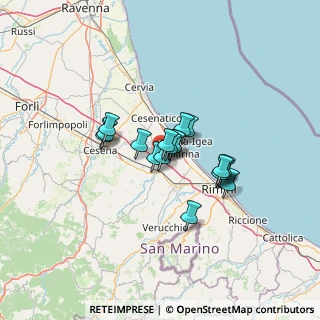 Mappa A14, 47039 Savignano sul Rubicone FC, Italia (8.76778)