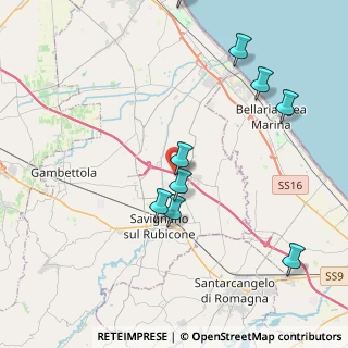 Mappa A14, 47039 Savignano sul Rubicone FC, Italia (5.99538)