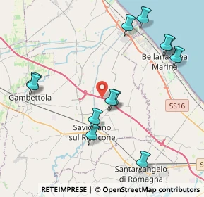 Mappa A14, 47039 Savignano sul Rubicone FC, Italia (4.61417)