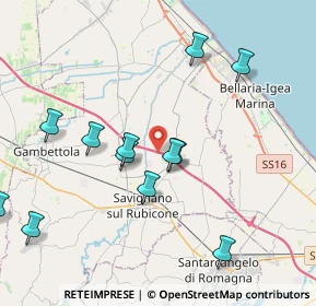 Mappa A14, 47039 Savignano sul Rubicone FC, Italia (4.99929)
