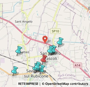 Mappa A14, 47039 Savignano sul Rubicone FC, Italia (2.20636)