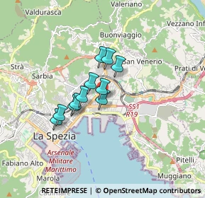 Mappa Via Osvaldo Prosperi, 19126 La Spezia SP, Italia (1.13364)