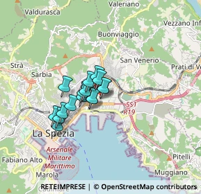 Mappa Via Osvaldo Prosperi, 19126 La Spezia SP, Italia (1.07375)