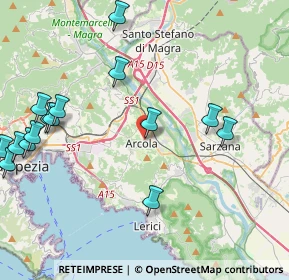 Mappa Via Luigi Valentini, 19021 Arcola SP, Italia (5.328)