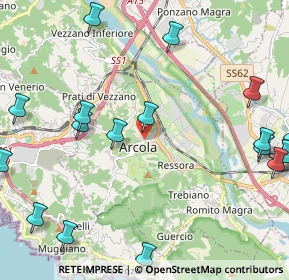 Mappa Via Luigi Valentini, 19021 Arcola SP, Italia (3.1715)