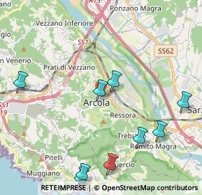 Mappa Via Luigi Valentini, 19021 Arcola SP, Italia (3.275)