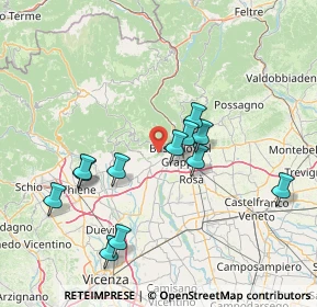 Mappa 36063 Bassano del Grappa VI, Italia (14.37333)