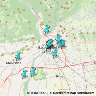 Mappa Viale dei Martiri, 36061 Bassano del Grappa VI, Italia (2.57083)