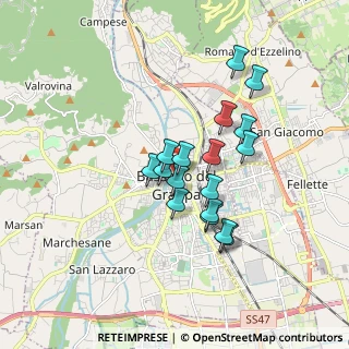 Mappa Via Bonamico, 36061 Bassano del Grappa VI, Italia (1.35941)