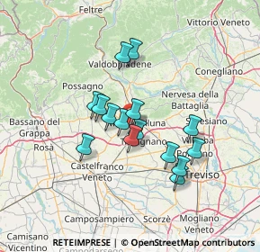 Mappa Borgo Castellana, 31044 Montebelluna TV, Italia (10.80667)