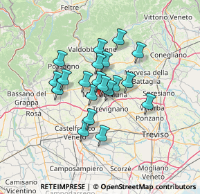 Mappa Borgo Castellana, 31044 Montebelluna TV, Italia (9.7095)