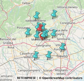 Mappa Via delle Ginestre, 31044 Montebelluna TV, Italia (9.71308)