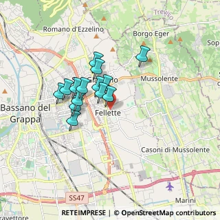 Mappa Via Don Martino Bassani, 36060 Romano D'ezzelino VI, Italia (1.30071)