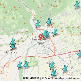 Mappa 36060 Bassano del Grappa VI, Italia (5.93875)