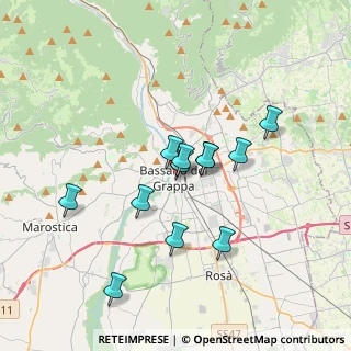 Mappa Via Barbieri, 36061 Bassano del Grappa VI, Italia (2.96667)