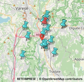 Mappa Via Baroffio, 21040 Vedano Olona VA, Italia (2.82563)
