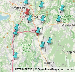 Mappa Via Baroffio, 21040 Vedano Olona VA, Italia (4.36308)