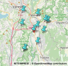 Mappa Via Baroffio, 21040 Vedano Olona VA, Italia (3.22333)