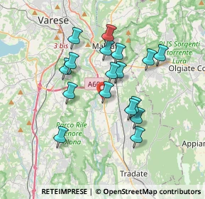 Mappa Via Baroffio, 21040 Vedano Olona VA, Italia (3.08647)