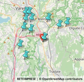 Mappa Via Baroffio, 21040 Vedano Olona VA, Italia (3.68769)