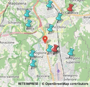 Mappa Via Baroffio, 21040 Vedano Olona VA, Italia (1.98583)