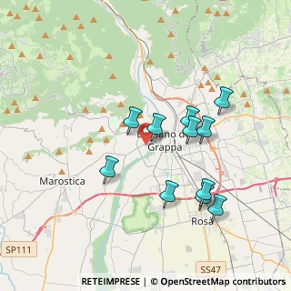 Mappa Via Schio, 36061 Bassano del Grappa VI, Italia (3.40091)