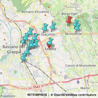 Mappa Via Don Pietro Gheno, 36060 Romano D'ezzelino VI, Italia (1.90333)