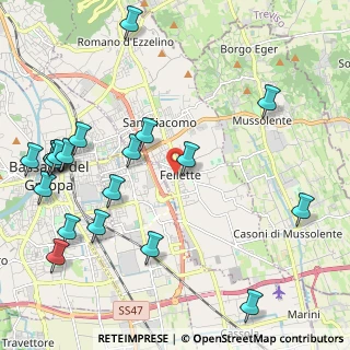 Mappa Via Don Pietro Gheno, 36060 Romano D'ezzelino VI, Italia (2.7035)